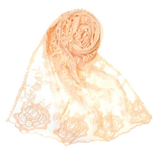 Designer half net hijab - Orange